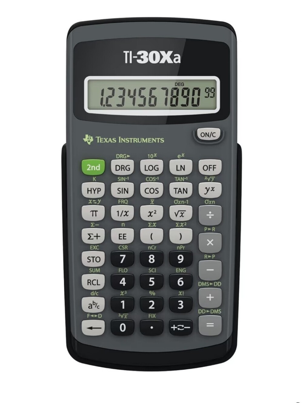 Texas Instruments TI-30Xa Scientific Calculator - Black, Gray, Green.